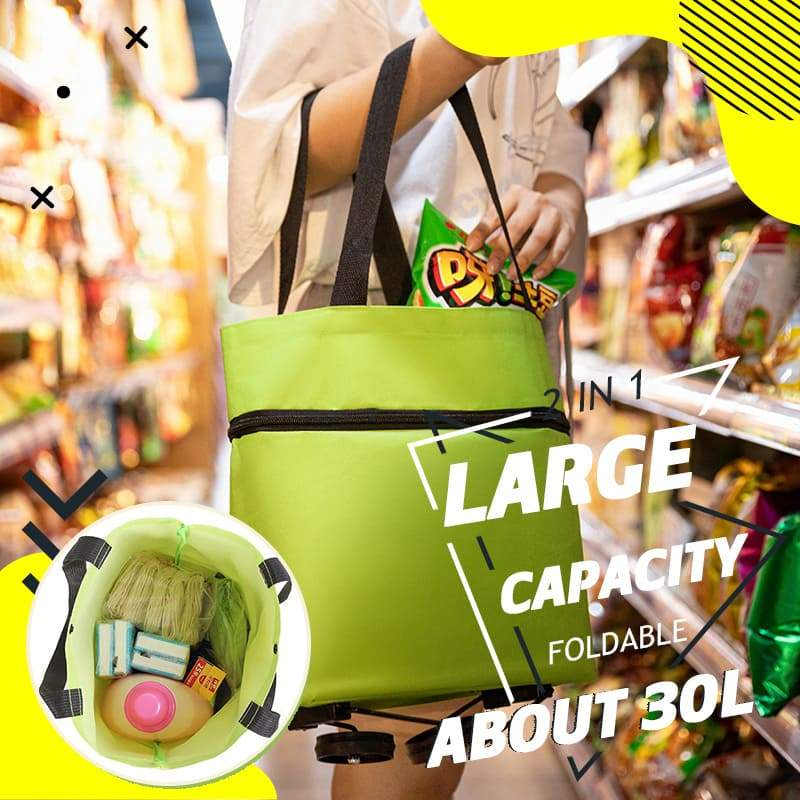 🏆75K+ Sold 🔥2-in-1 Foldable Shopping Cart