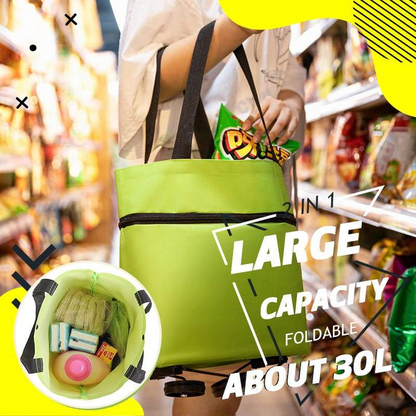 🏆75K+ Sold 🔥2-in-1 Foldable Shopping Cart