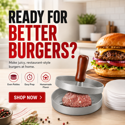 Burger Press with Wooden Handle
