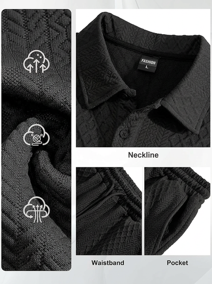 Men's 2 Pieces Outfits Casual Polo Shirt and Shorts Set Collar Athletic Jogging Summer Tracksuit